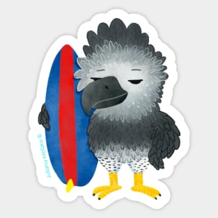 Harpy Eagle surfer Sticker